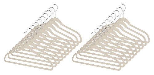 Whitmor Flocked Suit Hangers Set of 20 Beige