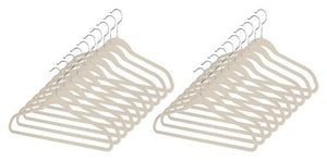 Whitmor Flocked Suit Hangers Set of 20 Beige