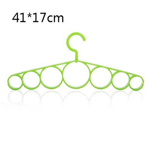 MIAOQUTONG 7 Ring Hole Clothes Scarves Storage Rack Cloth Closet Organizer Scarf Hanger L Green