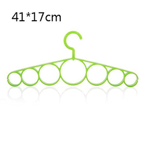 MIAOQUTONG 7 Ring Hole Clothes Scarves Storage Rack Cloth Closet Organizer Scarf Hanger L Green