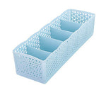 Grids Wardrobe Storage Box Basket Organizer Women Men Socks Bra Underwear Storage Box Plastic Container Organizer,26x8x6.5cm,Blue