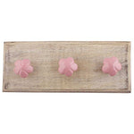 Indianshelf Handmade 1 Artistic Vintage Pink Wooden Flower Coat Hooks Hangers/Clothes Hooks Door Mount