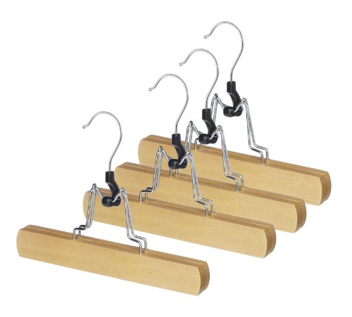 Whitmor GRADE A Natural Wood Clamp Slack Hangers (Set of 4)