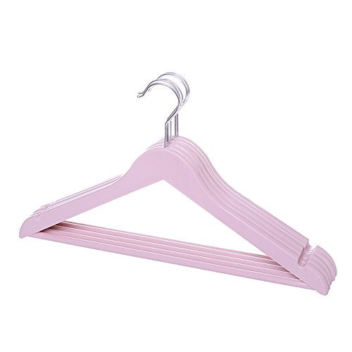 U-emember Slip Resistant Non-Marking Coat Rack Coat Hanger Strain Adult Iraq And Clothes Hangers Supporting Home-Like Wooden Clothes Rack, 10, Pink