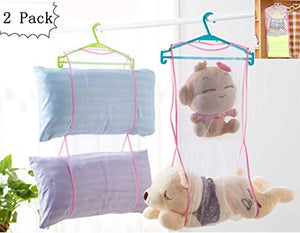 Cute Sleeping Pillow Pet Basking Holder Hanging Heavy Duty Space Saver Mesh Bags Shoe Dryer Basket Closet Storage Accessory Organizers Two Layer,2 Pack