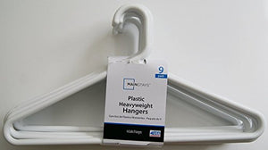 Strong Extra Heavy Adult Plastic Tube Hangers - White - 9 Ct