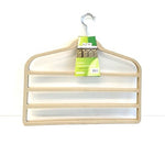 18123B Uniware ( 4 Tier ) Flocked Velvet Pants Hanger,(Set of 4) (Cream)