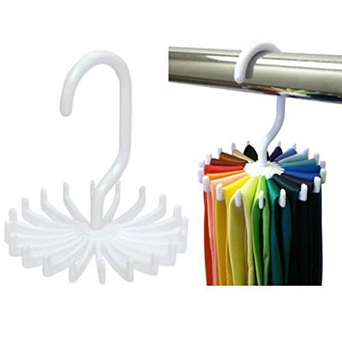 Yonger 360 Degree Rotating Twirl Tie Rack Adjustable Tie Belt Scarf Hanger Holder Hook Ties Scarf for Closet Organizer Storage