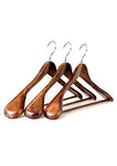 AnnieZheng Clothes Hangers Wooden Suit Hangers with Extra-Wide Shoulder Wood Coat Hangers Pant Hangers, 3PCS/Pack