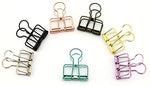 NXG 12 Pack Medium Metal Wire Binder Clips, Office Supplier School Accessories,Colorful Hollow Out Paper Organizer, Multicolor Paper Binder Clip