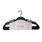 Simplify Hangers/Plastic/Velvet Covering with Zinc Hooks for Clothes - Black - Pack of 25 - 9"x 17.70" x 0.16"