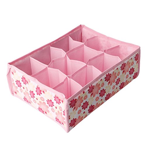 XWB Underwear Organizer Bras Storage Box, 12 Grid Storage Box Drawer Closet Home Organizer for Apparel Garments Socks Ties Scarves