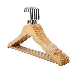 CGF-Drying Racks Hanger Wood Non-Slip Solid Pants Rack for Suit Skirt Jacket A Pack of 10 Size (45x26x1.2) cm
