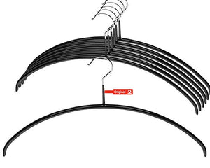 MAWA by Reston Lloyd Euro Series Non-Slip Space Saving Clothes Hanger for Shirts & Dresses, Style 40/P, Set of 10, Black