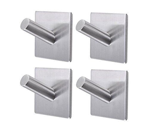 Bathroom Towel Hooks,3M Self Adhesive Wall Hooks,Heavy Duty Stainless Steel Coat Hanger for Hanging