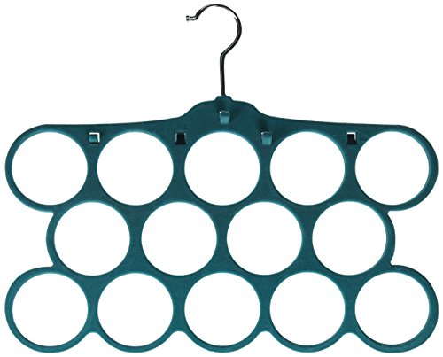 Kenton Grey Adults Size, Premium Heavyweight Velvet Scarf/Accessory Hangers – Ultra-Thin, Space Saving, No-Slip, Strong & Durable - Set of 2, 14 Hole, Teal