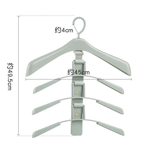 SWEET&HONEY Save space hangers Multi-layer Closet hangers Blouses Shirt Dresses Scarf Hangers organizer Practical Adult Hanger Non-slip Telescopi Clothing support-green 45x50cm(18x20inch)