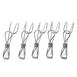 Vosarea 5PCS Stainless Steel Laundry Clothes Pins,Kitchen Tools Hanger Clips, Bag Chip Clips,Hanging Drying Rack Clotheslines Wire Clip Set, Travel Post Card Photo Picture Hangers,Binder Paper Clamps