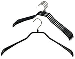 Mawa by Reston Lloyd BodyForm Series Non-Slip Space-Saving Clothes Hanger For Jackets, Suits & Coats, 16-1/2", Style 42/L, Set of 5, Black