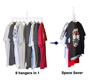 JJMG New Collapsible Innovative Folding Clothes Hanger, Practical, Save Spacer – Magic Wardrobe Organizer, Easy to Use, Durable and Non-Slipping Foldable Hanger Pack of 2