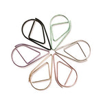 RuiLing 300Pcs Cute Paper Clips,Six Colors Metal Chrome Water Drop Shape Smooth Steel Wire Clips,Bookmark Memo Clips for Home Office Supplier School Supply