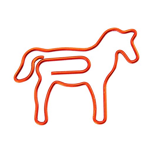 RuiLing 60 Pack Cute Fun Red Horse Paper Clips Creative Animal Shape, Great For Paper Clip Collectors Bookmark Document Holder Office School Notepad Sticker Stationery