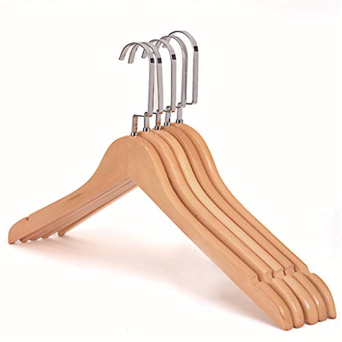 10-Pack Ladies Wooden Suit Hanger Non Slip with Wide Shoulder and Metal Hook,44.51.2cm