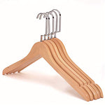 10-Pack Ladies Wooden Suit Hanger Non Slip with Wide Shoulder and Metal Hook,44.51.2cm