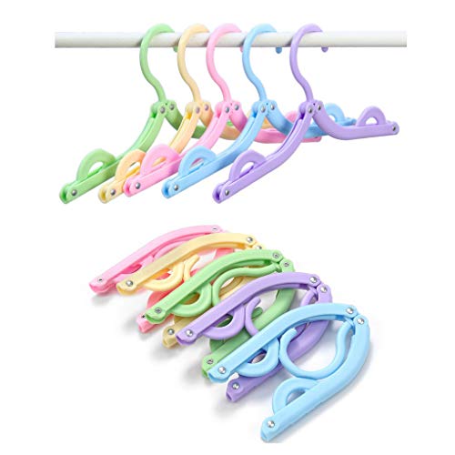 Youfui Portable Folding Clothes Hangers Travel Accessories Foldable Clothes Drying Racks for Travel Home Storage (10pcs Folding Hangers)
