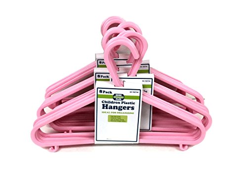 THE UM24 40 Pack Plastic Children Hanger Assorted Pink Color - 11" Wide Baby Girl Kids Hangers