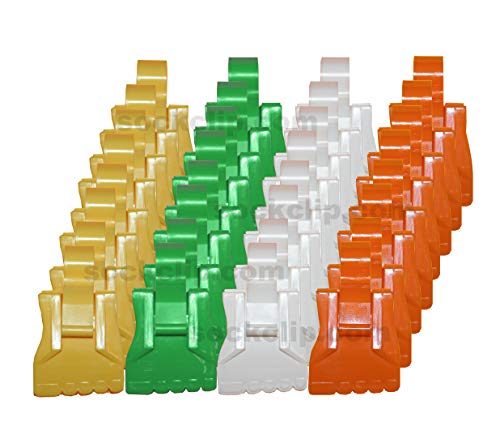The Amazing Sock Clip Sock Holder, Spring Assorted 32 Clips, (8 Each of 4 Colors) Made in U.S.A.
