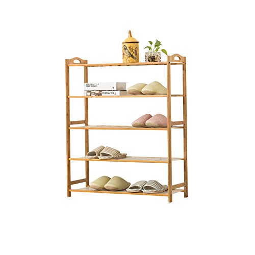 Shoe rack Feifei 5-Tier Natural Bamboo Wooden Shelf Holder Storage Organizer (Size : 802690cm)