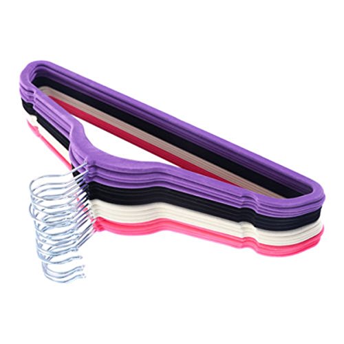 Heaven Tvcz 100PCS Suit/Shirt/Pants Hangers White, Black, Purple,Red Clothes Non Slip Velvet