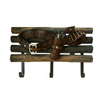 Comfy Hour 10" Cartridge Holder Handgun Wood Wall Hanging Triple Hooks Hanger Coat Rack Clothes Rail Set