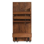 Rooms Organizer Entryway Organizer Wall Mounted Key Letter Bill Dog Leash Organizer Rack Pine Wood (Walnut Stain)