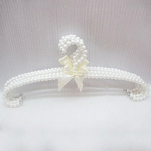 Bueer 10 Pack Pearl Beads Metal Elegant Clothes Hangers (White)
