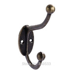 5PCS Vintage Bronze Wall Hook Rustic Key Coat Bag Hat Hanger Robe Hooks