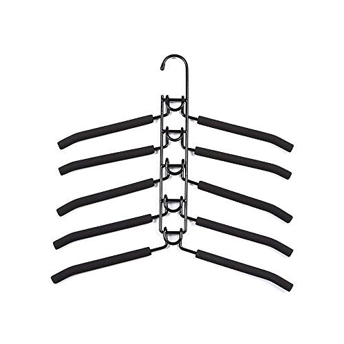 YOUDirect Clothes Hangers - Multilayer Detachable Non-slip Clothes Rack for Adult Metal Rust-free Wardrobe Storage Rack Space-saving (Adult-Black.)