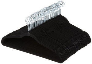 AmazonBasics Velvet Suit Hangers - 50-Pack, Black