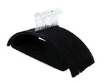 Jungle Shack Non-Slip Slim Velvet Hangers, Black (Pack of 25)