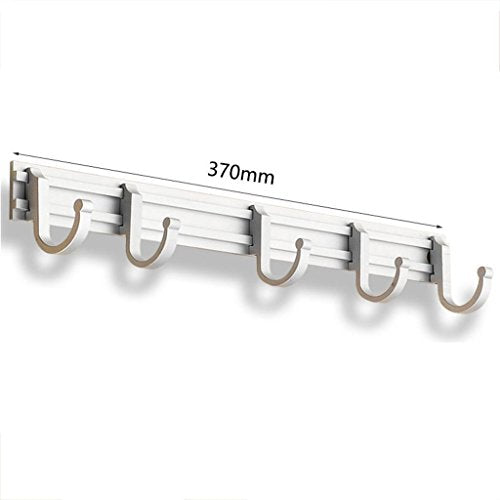 Hook Rail/Coat Rack Adjustable Wall Hooks Towel Hooks Stainless Steel Chrome Wall Mount Door Coat Hooks Clothes Hanger Rack Jacket Pegs for Bathroom Living Room Kitchen for Easy Installation, 5 Hooks