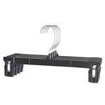 HOUSE DAY Pants Hangers - Pinch Grip Hangers 12" 50pcs Black Hangers with Polished Swivel Hooks and Pant Clips - Skirt Hangers#1