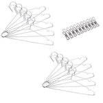 qinglele Hangers Stainless Steel, Strong Metal Wire Hangers,Unique Windproof Design Automatic Locking,10 Pcs 15.7 Inch,+10 Clips