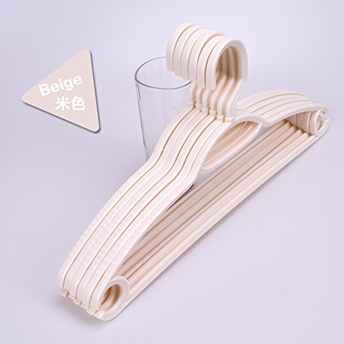 U-emember Plastic Clothes Rack Clothes Hanging Non-Marking Clothes Hangers Home-Trouser Press And Hold Anti-Slip-Ups, 20, Beige