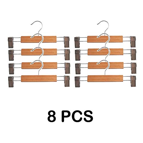 A_BAD Great 8Pcs Wooden Hangers for Pants and Skirts