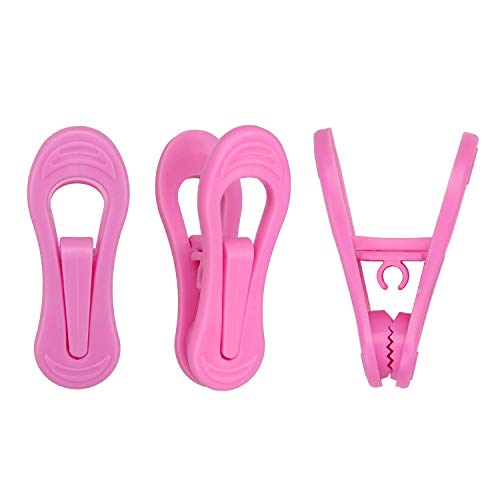 Corodo Hot Pink Hanger Clips for Hangers, 30 Pack Pants Hanger Clips, Strong Pinch Grip Finger Clips for Plastic Clothes Hangers, Multi-Purpose Hanger Clips