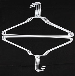 100 Standard Wire Shirt Hangers 16 Inch 14.5 Gauge (White)