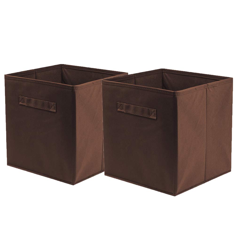 ShellKingdom Storage Bins, Foldable Fabric Storage Cubes and Cloth Storage Organizer Drawer for Closet and Toys Storage,2 Pack（Chocolate）