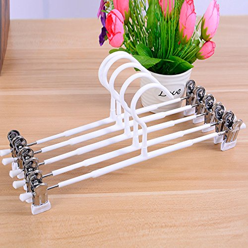 FORWIN- Coat Hanger Immersion Molding Metal Trousers Rack Anti-skid Clothing Shop Trousers Rack 10 Pack hanger (Color : White)