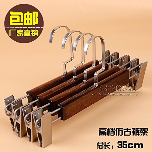 SHRCDC Natural Wood/Hanger(5/10/15/20/30/50/100Pack)/Non-Slip(28-44Cm)/Brown/Adult/Shirt/Skirt/Pants For Hangers,15,Q35Cm